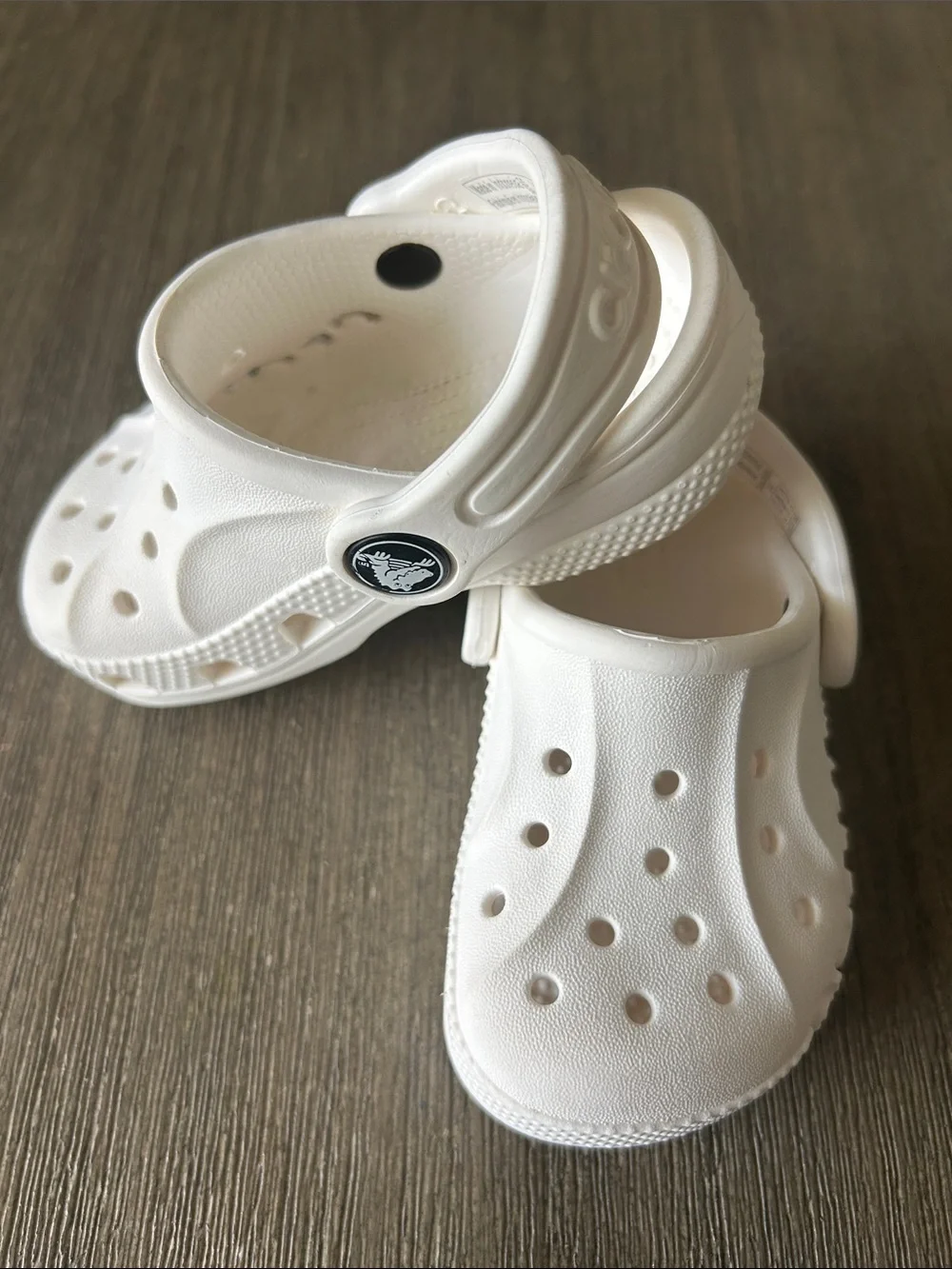 CROCS  Kids Classic Clog Sage White Slip, Like New, Sz. C5.